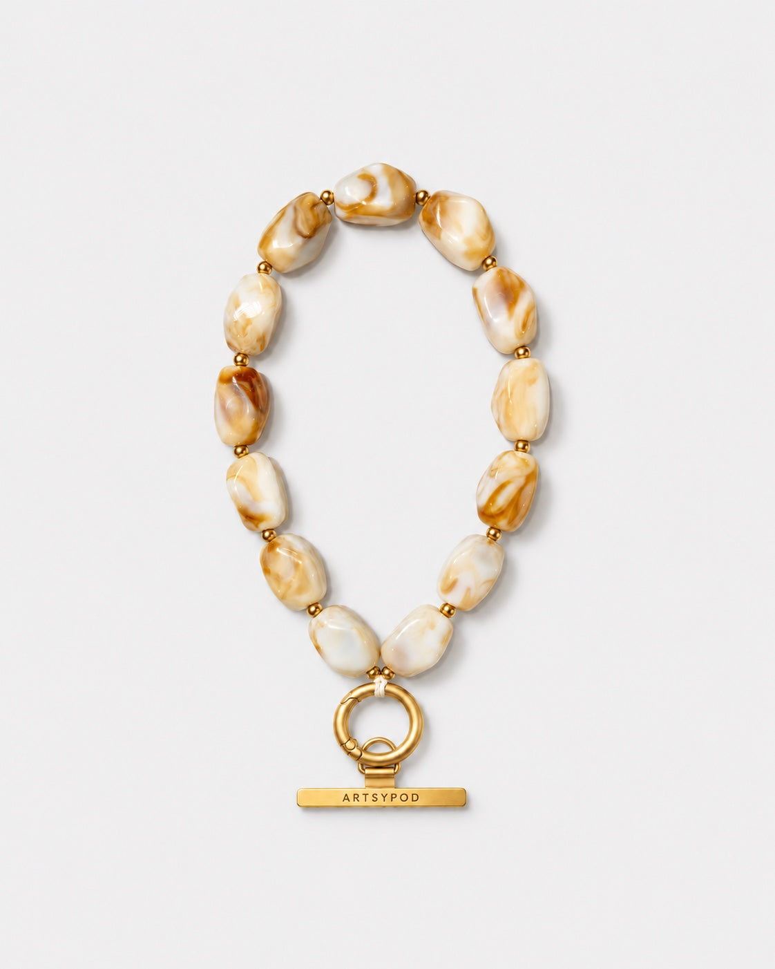 ARTSYPOD Honey Cream Marble wristlet full view
