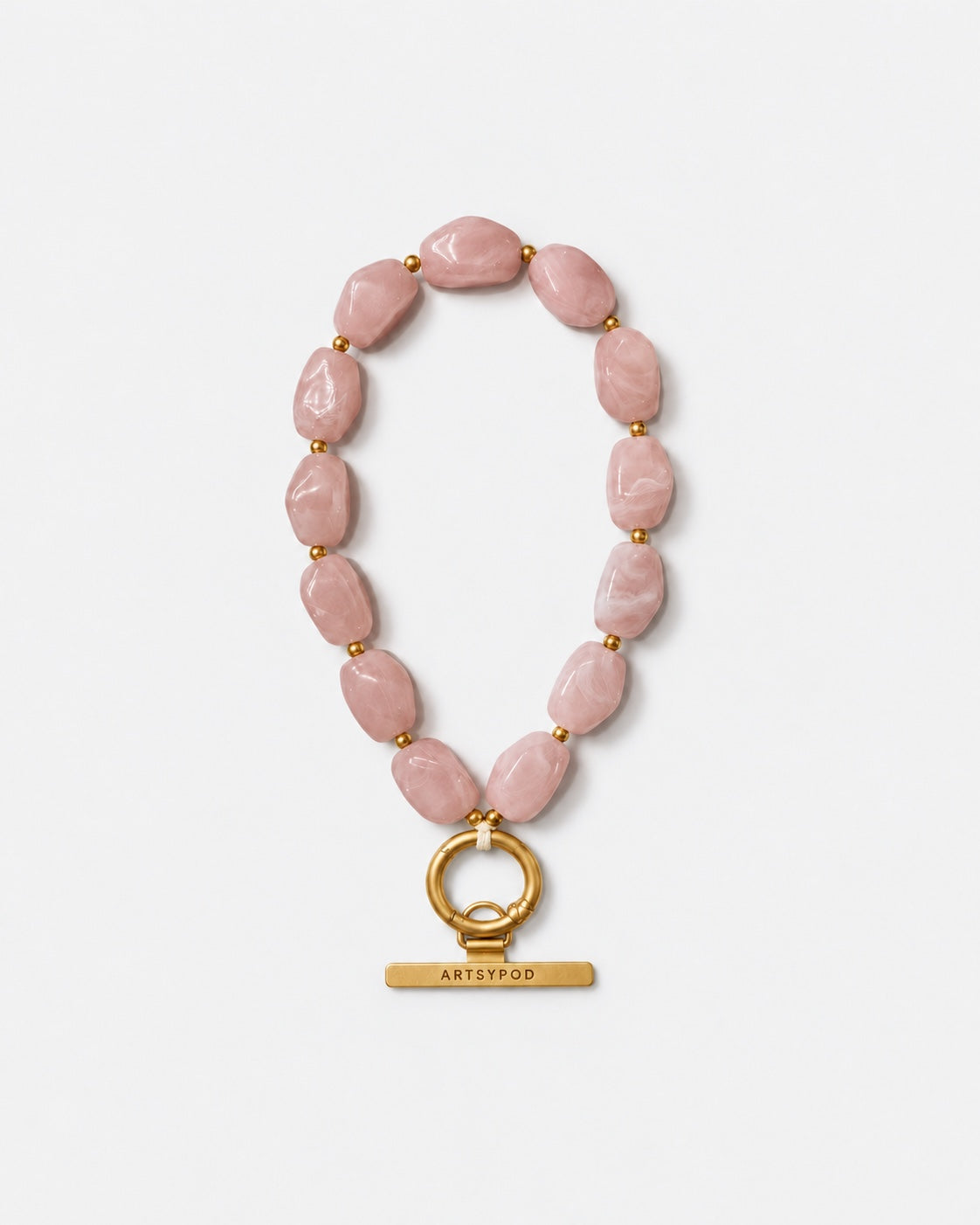 ARTSYPOD Blush Pink Marble wristlet full view