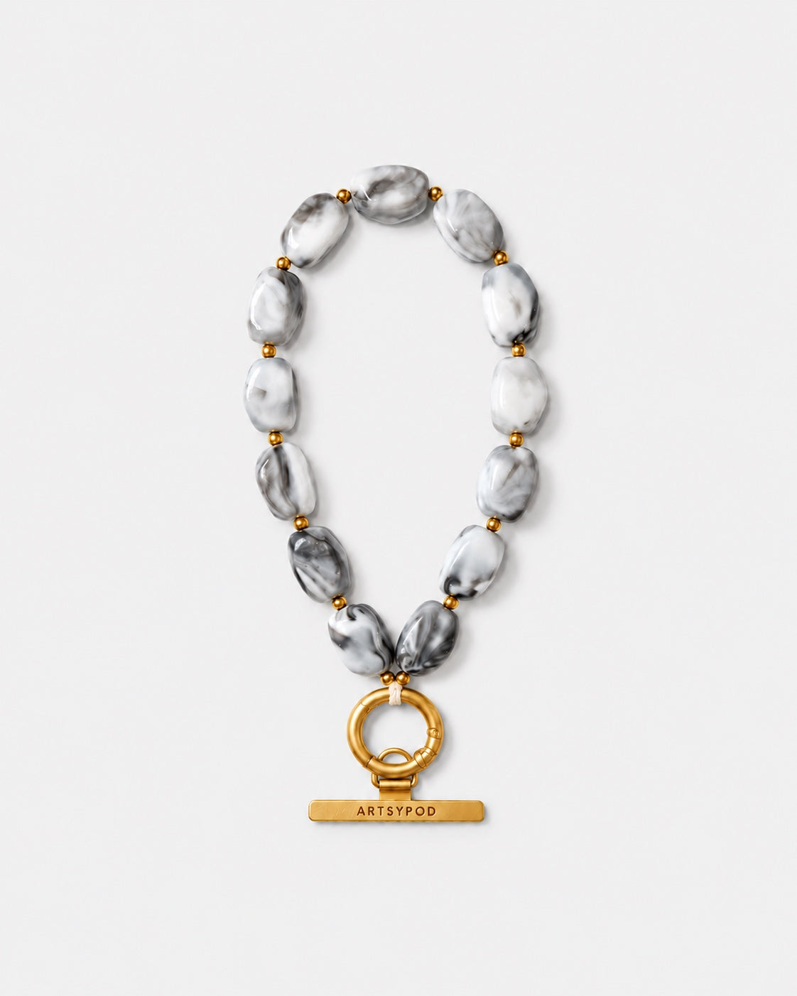 ARTSYPOD White Marble wristlet full view